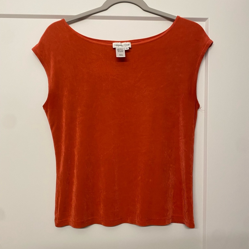 Coldwater Creek Rust Short Sleeve Top